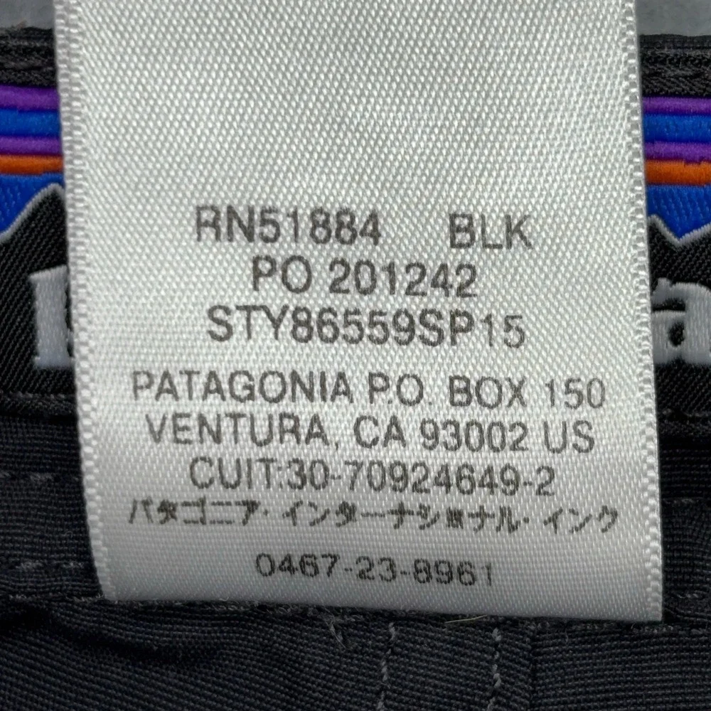 Patagonia Wavefarer Board Shorts Men's 34 Black Drawstring Linerless Surf Swim